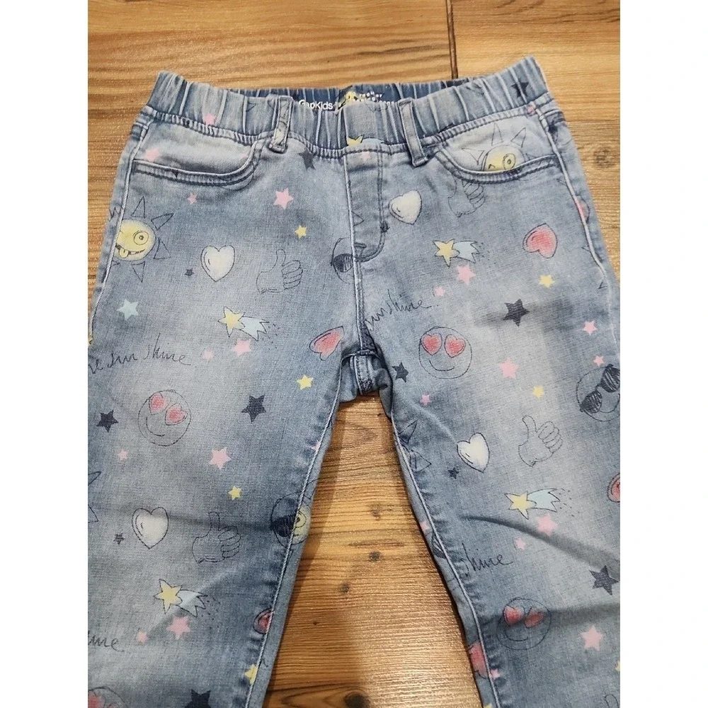 Gap Kid Printed Jegging Pull On Stretch Jeans 12 Easy School Emoji Graphic Large